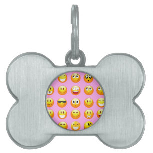 Placa Para Mascotas emoji rosa pastel