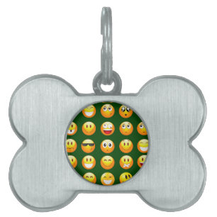 Placa Para Mascotas emoji verde oscuro