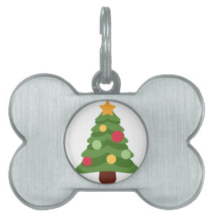 Placa Para Mascotas emojis de árboles de navidad