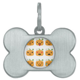 Placa Para Mascotas emojis de calabaza de halloween