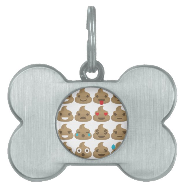 Placa Para Mascotas emojis de poop (Frente)