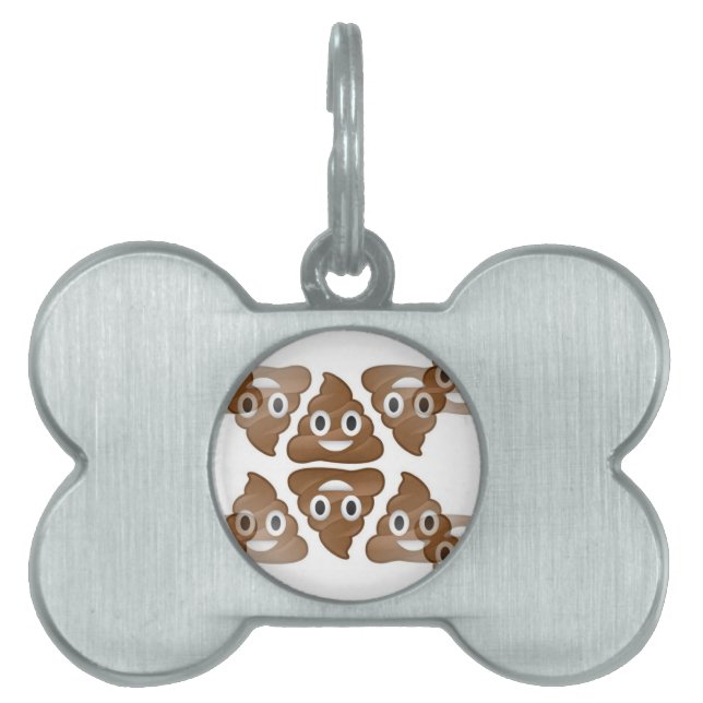 Placa Para Mascotas emojis de poop (Frente)
