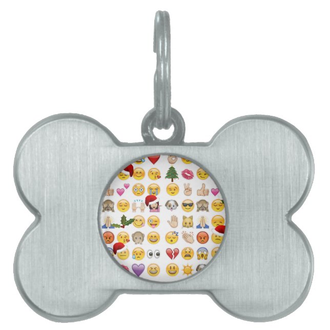 Placa Para Mascotas emojis navidades (Frente)