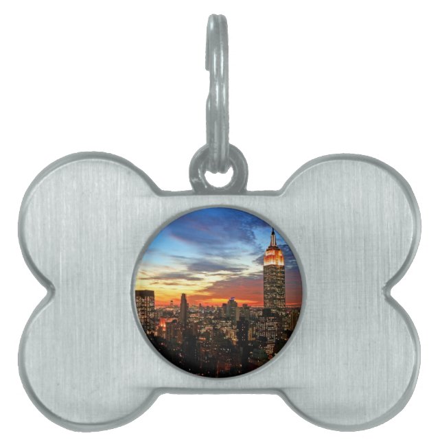Placa Para Mascotas Empire State Building Nueva York (Frente)