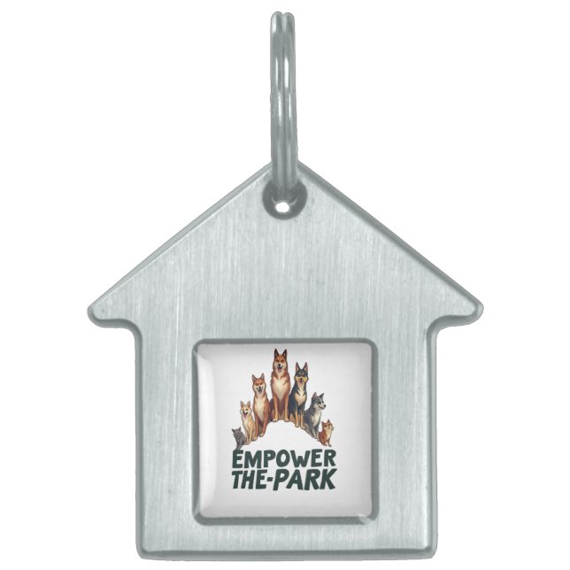 Placa Para Mascotas Empoderar el parque - Unidad de la comunidad (Frente)
