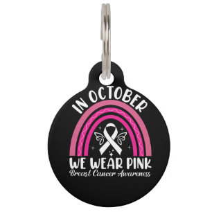 Placa Para Mascotas En octubre usamos rosa