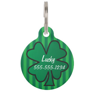 Placa Para Mascotas Encanto de suerte Shamrock