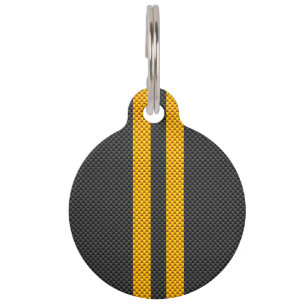 Placa Para Mascotas Énfasis Carreras amarilla estriba estilo fibra de 