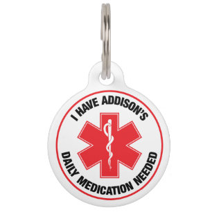 Placa Para Mascotas Enfermedad de Addison Alerta Médica Medicamentos D