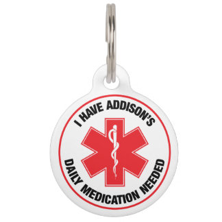 Placa Para Mascotas Enfermedad de Addison Alerta Médica Medicamentos D