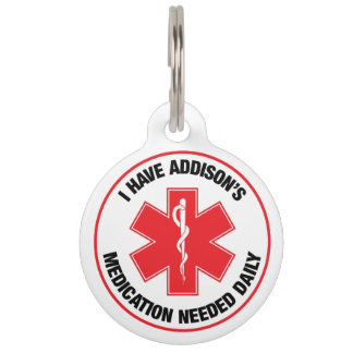 Placa Para Mascotas Enfermedad de Addison Alerta Médica Medicamentos N