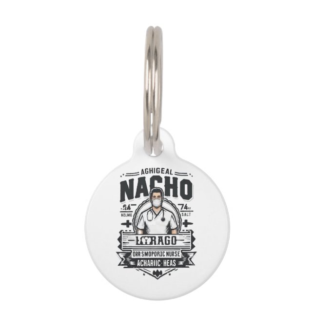 Placa Para Mascotas Enfermera Ortopédica Promedio de Nacho (Anverso)