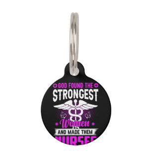 Placa Para Mascotas Enfermera Regalo Dios encontró más fuerte