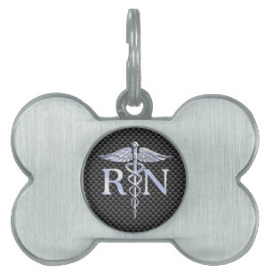 Placa Para Mascotas Enfermera Registrada RN Caduceo Serpientes Decorac