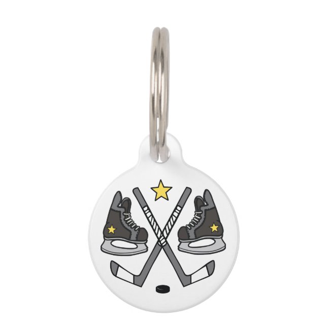 Placa Para Mascotas ... Engranaje de hockey sobre hielo (Anverso)