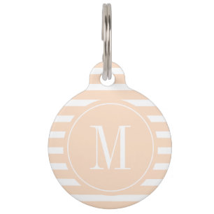 Placa Para Mascotas Engranaje moderno y franja blanca con monograma