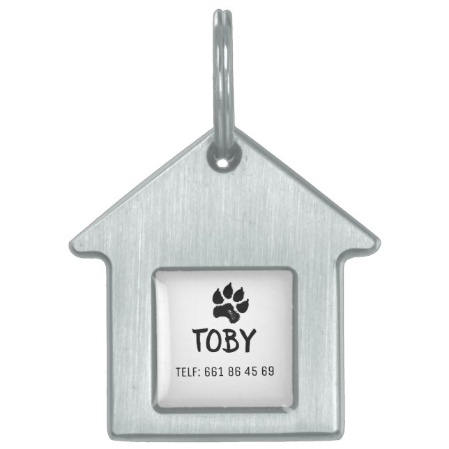 Placa para mascotas enmarcada (Frente)