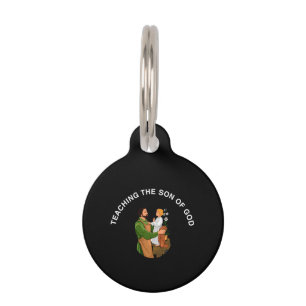PLACA PARA MASCOTAS ENSEÑANDO AL HIJO DE DIOS