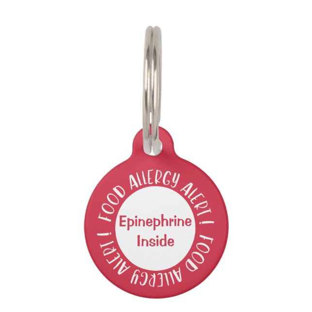 Placa Para Mascotas Epinefrina Dentro De Alimentos Alertar Alergia Niñ (Anverso)