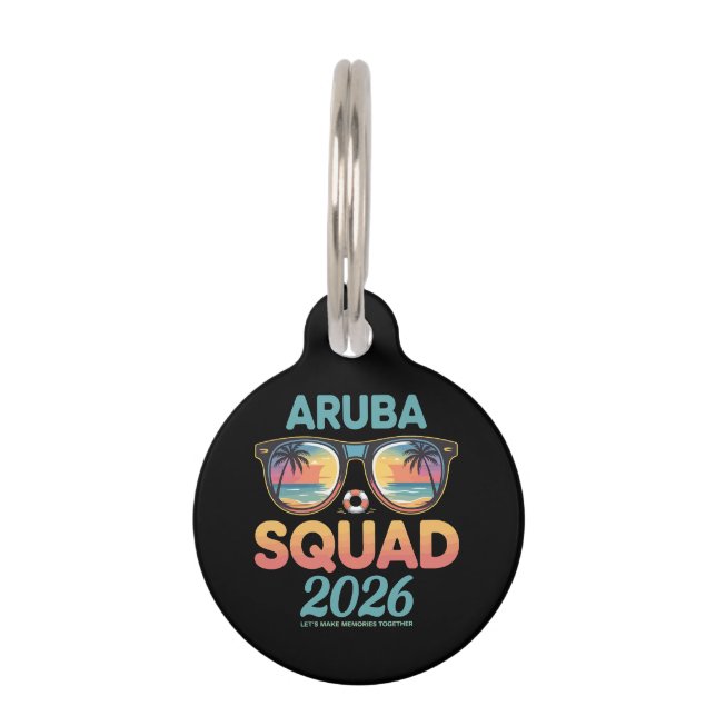 Placa Para Mascotas Equipo de Aruba 2026 Retro (Anverso)