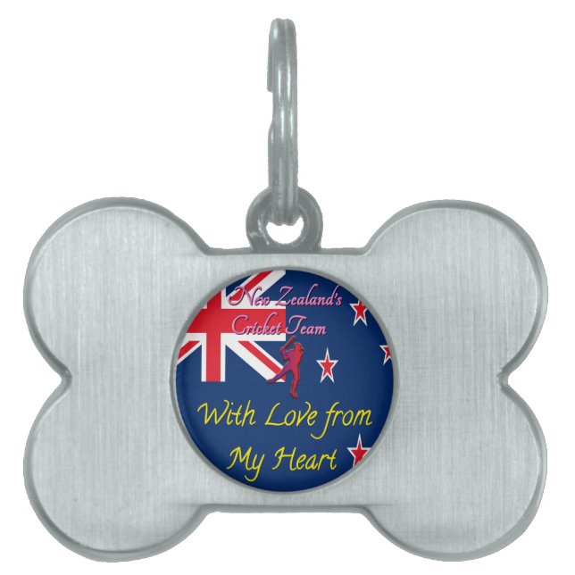 Placa Para Mascotas Equipo de críquet de Nueva Zelanda: Amor desde el  (Frente)