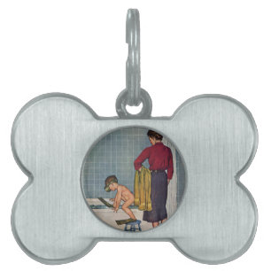 Placa Para Mascotas Equipo de submarinismo en la tina
