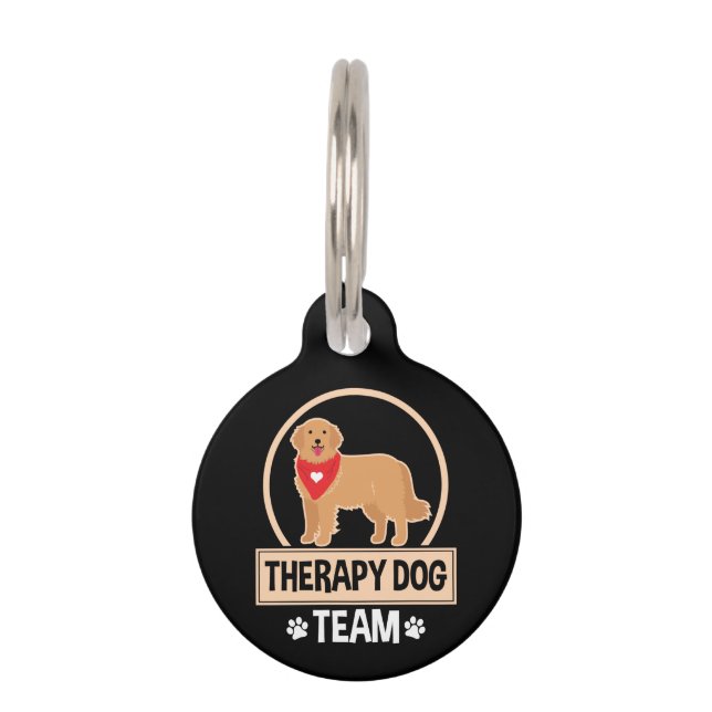 Placa Para Mascotas Equipo de Terapia del Perro (Anverso)