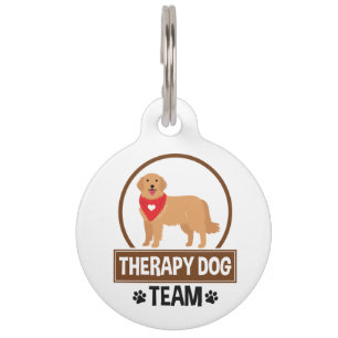Placa Para Mascotas Equipo de Terapia del Perro