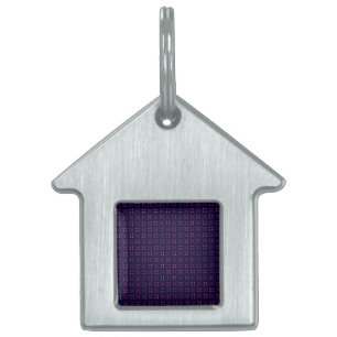 Placa Para Mascotas Equipo Deportivo Escolar Morado y Naranja