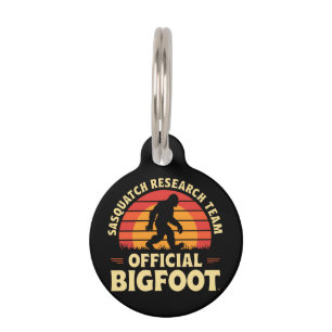 Placa Para Mascotas Equipo Oficial de Investigación de Sasquatch: Caza