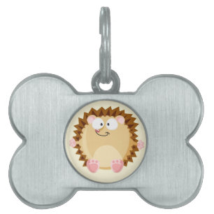 Placa Para Mascotas Erizo lindo del círculo
