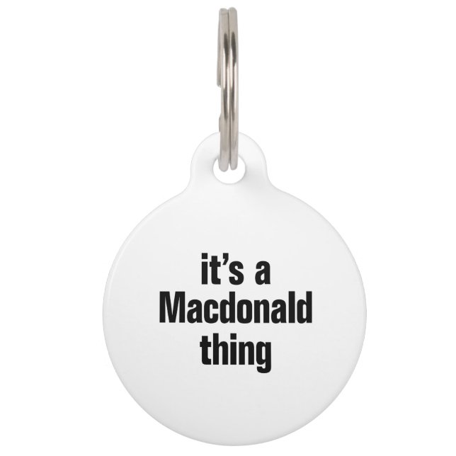 Placa Para Mascotas es algo macdonald (Anverso)