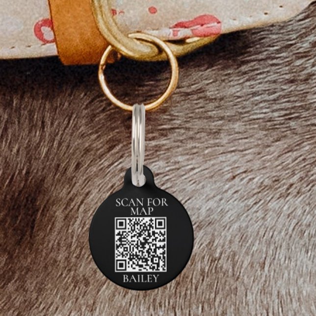 Placa Para Mascotas Escanear código QR de la dirección del mapa del ga (Subido por el creador)