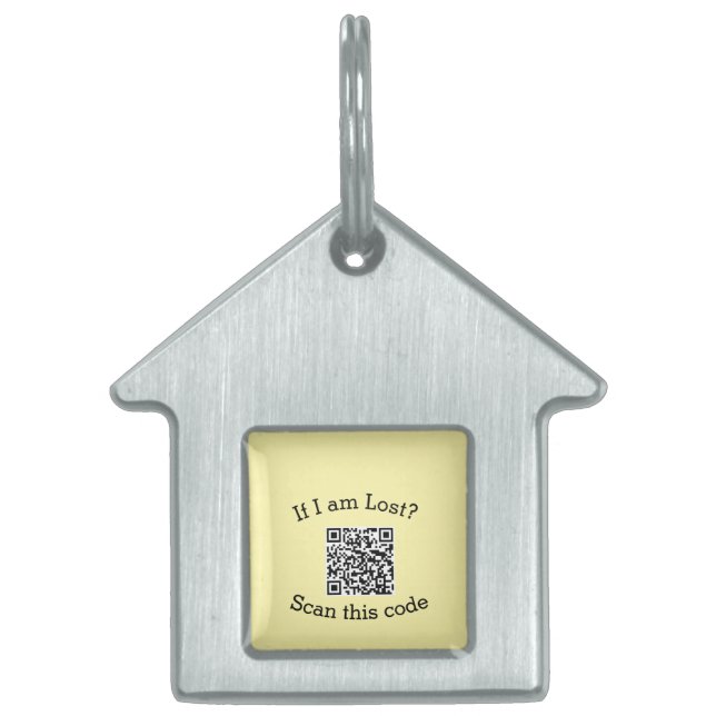 Placa Para Mascotas Escanear código QR perdido encontrado código masco (Frente)