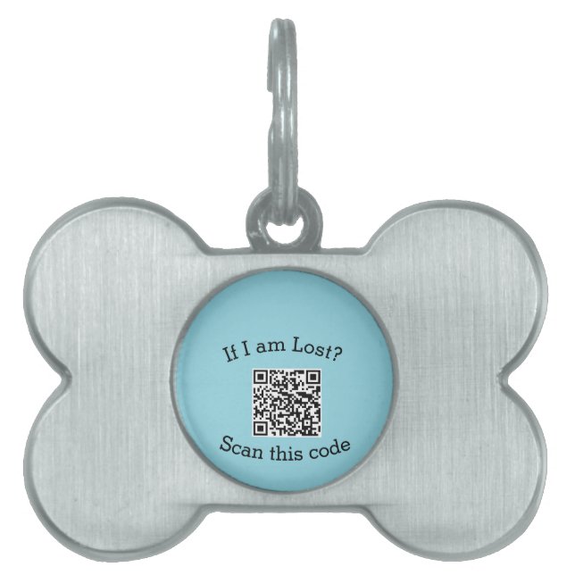 Placa Para Mascotas Escanear código QR perdido encontrado código masco (Frente)