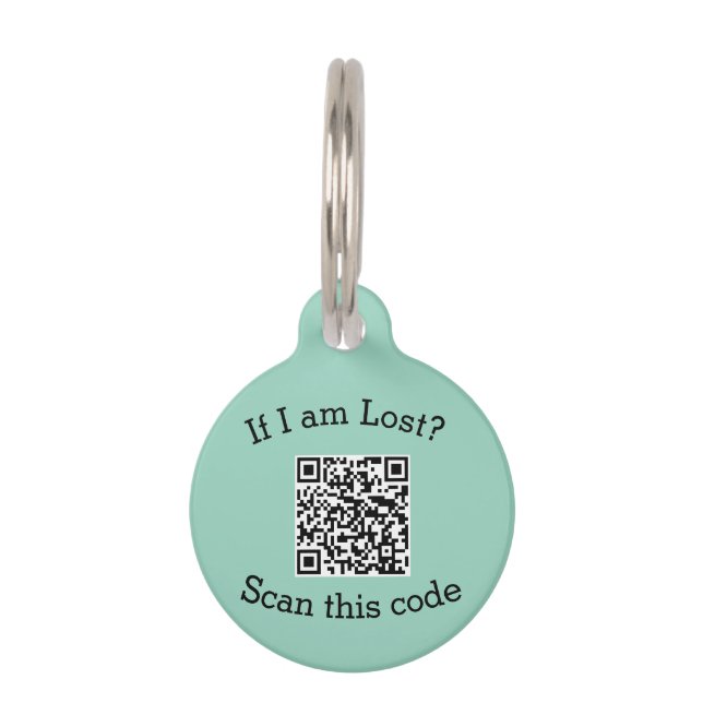 Placa Para Mascotas Escanear código QR perdido me encontró código masc (Anverso)