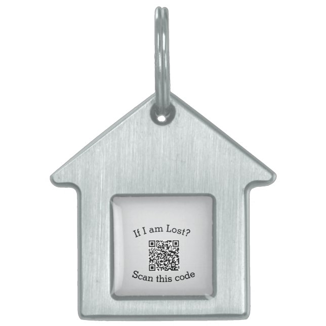 Placa Para Mascotas Escanear código QR perdido me encontró código masc (Frente)