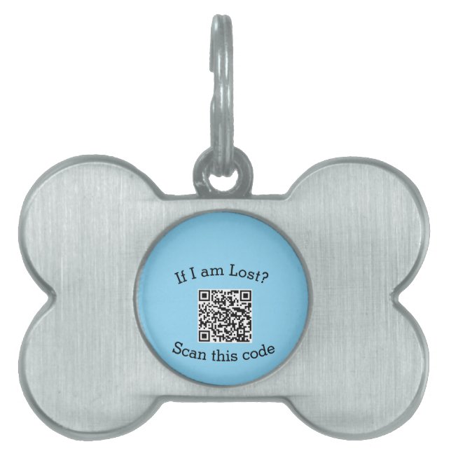 Placa Para Mascotas Escanear código QR perdido me encontró código masc (Frente)