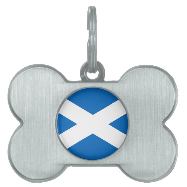 Placa Para Mascotas Escocia - Bandera escocesa (Frente)