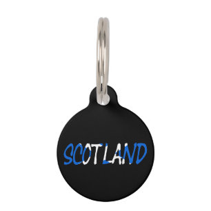 Placa Para Mascotas Escocia con bandera escocesa Ptcn personalizable