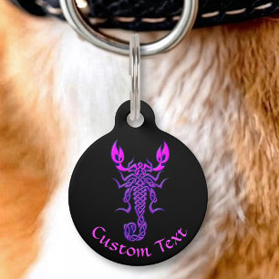 Placa Para Mascotas Escorpión de Nudo Celta Púrpura