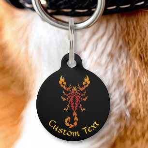 Placa Para Mascotas Escorpión Llamas