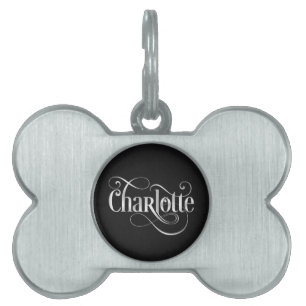 Placa Para Mascotas Escritura rápida personalizada de Charlotte Silv