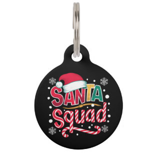 Placa Para Mascotas Escuadrón de Santa Equipo de Navidad Familiares Di