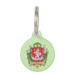 Placa Para Mascotas Escudo de armas de Vilnius, Lituania Etiqueta de n