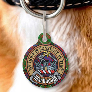 Placa Para Mascotas Escudo de armas del Clan MacDonald de Clanranald s