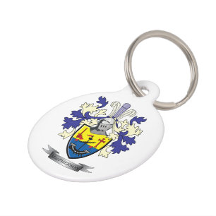 Placa Para Mascotas Escudo de armas del escudo de la familia de