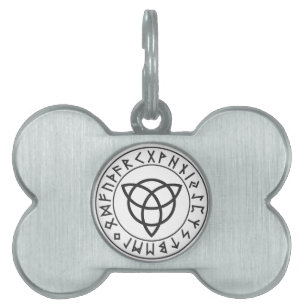Placa Para Mascotas Escudo de la runa de Triquetra