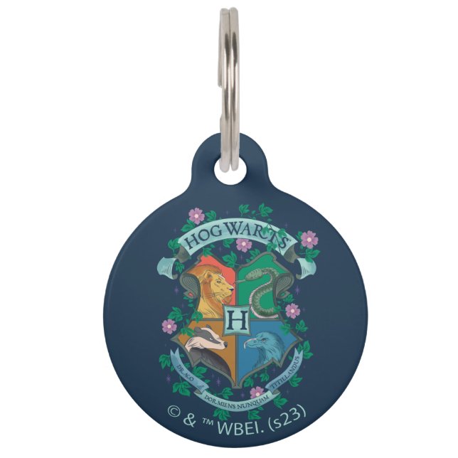 Placa Para Mascotas ESCUDO floral HOGWARTS™ (Anverso)