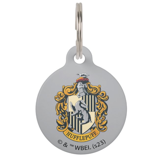 Placa Para Mascotas Escudo Hufflepuff (Anverso)